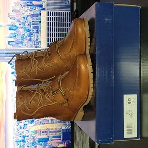 Polo by Ralph Lauren Ranger Boots Tan Pull Up Grain Leather Size 9